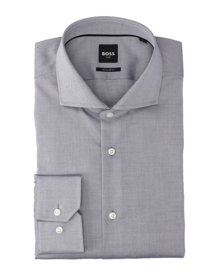 Blauw katoenen hemd (regular fit) met lange mouwen Hugo Boss