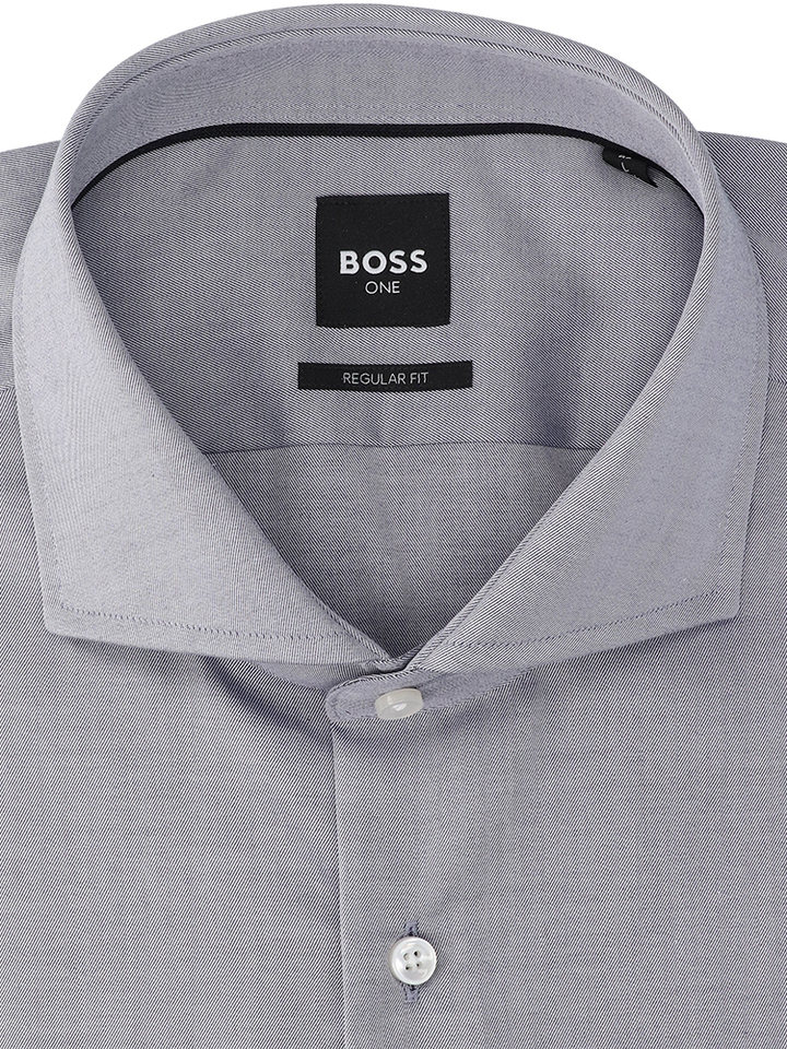 Blauw katoenen hemd (regular fit) met lange mouwen Hugo Boss