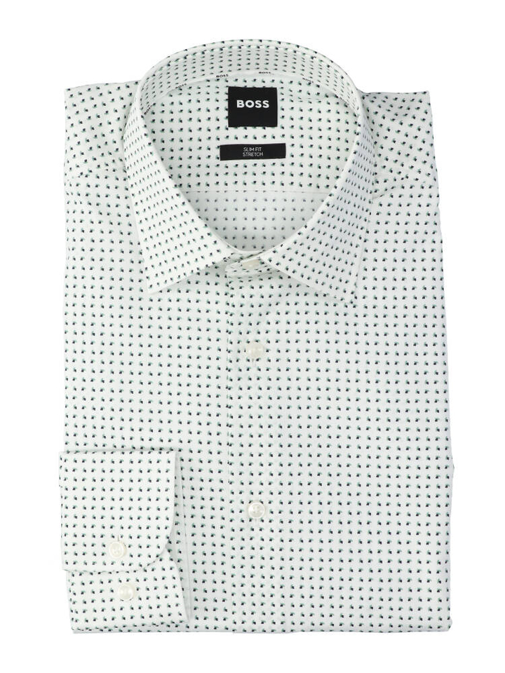 Beige katoenen hemd ( slim fit) met details en lange mouwen Hugo Boss 
