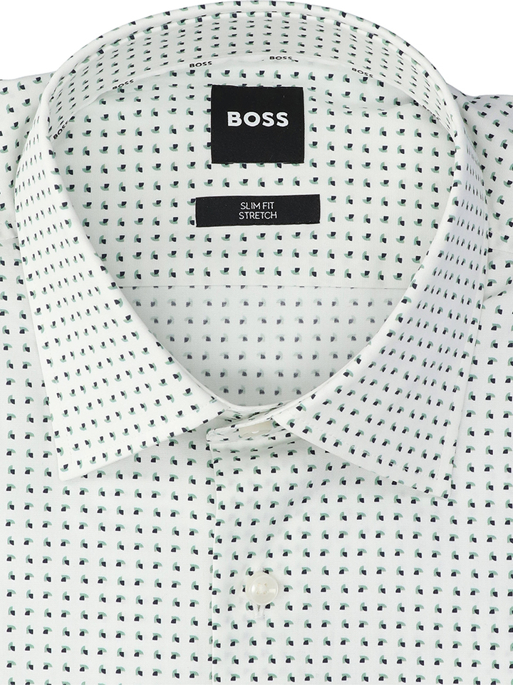 Beige katoenen hemd ( slim fit) met details en lange mouwen Hugo Boss 