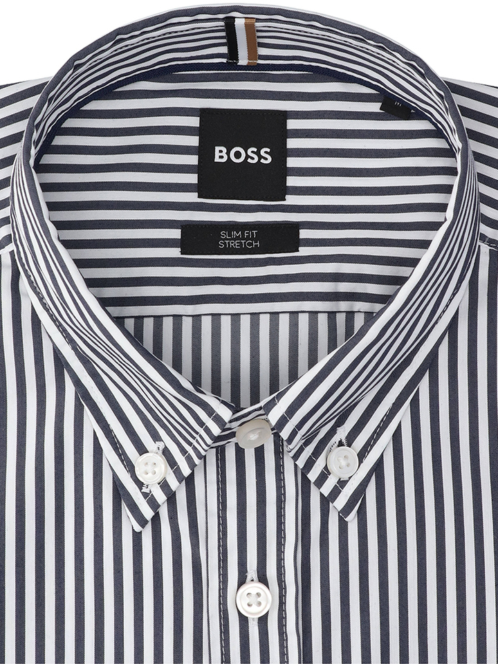 Wit katoenen hemd ( slim fit) met strepen en lange mouwen Hugo Boss