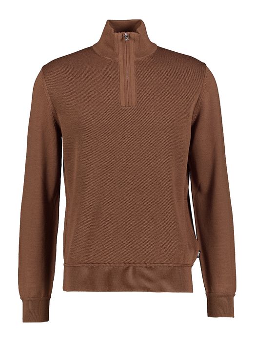 Bruine trui met korte rits Hugo Boss