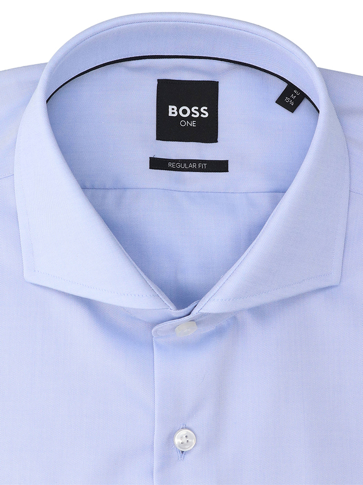 Lichtblauw katoenen hemd (regular fit) met lange mouwen Hugo Boss