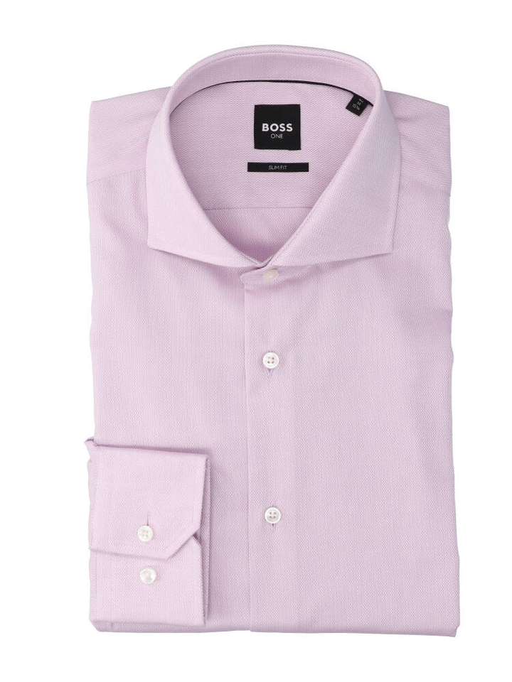 Lila katoenen hemd (slim fit) met lange mouwen Hugo Boss