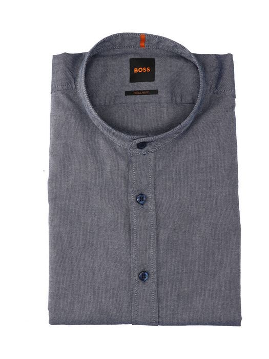 Jeansblauw katoenen hemd (regular fit) met lange mouwen Hugo Boss