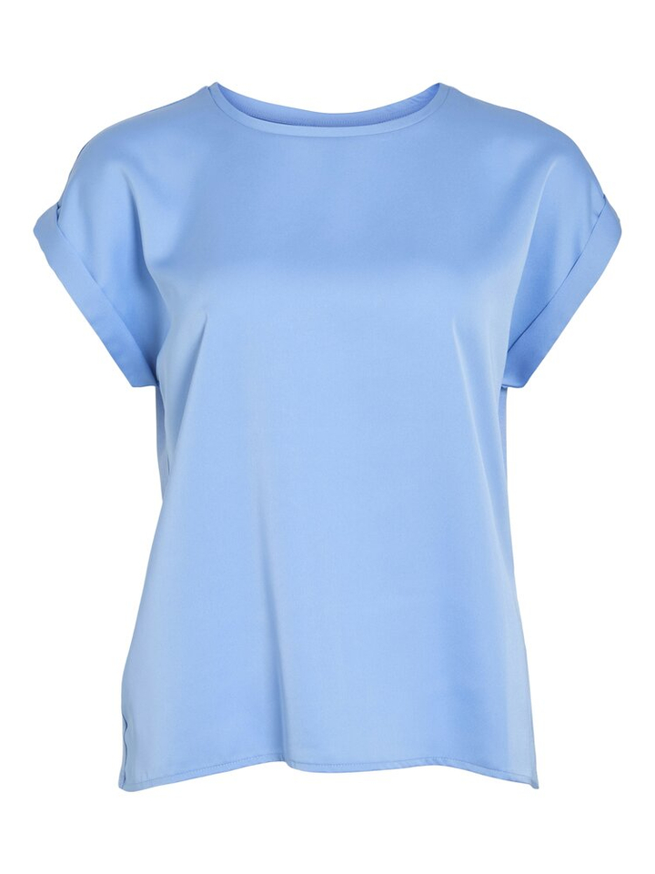 Licht blauwe top met ronde hals Viellette Vila