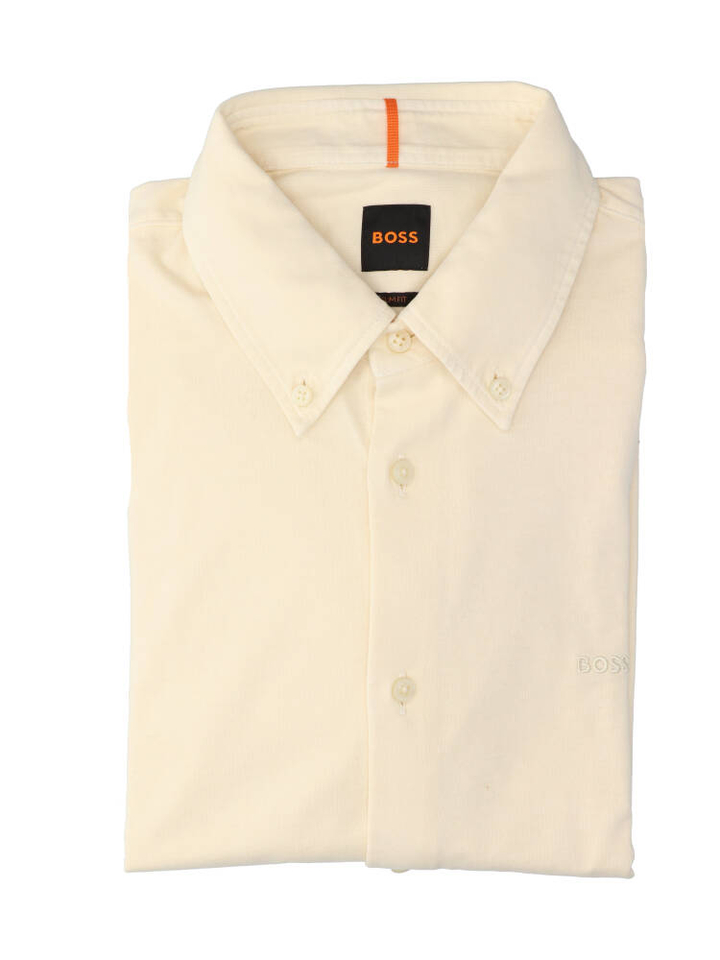 Geel jersey hemd (slim fit) met lange mouwen Hugo Boss