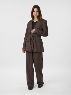 Donkerbruine blazer met lint in de taille Jemmie Neo Noir