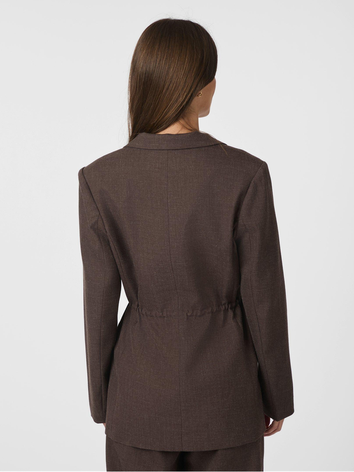Donkerbruine blazer met lint in de taille Jemmie Neo Noir