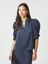 Donkerblauwe blouse Roella Heavy Stateen Neo Noir 