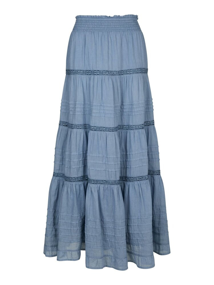 Blauwe rok met broderie en elastiek Felicia Neo Noir 