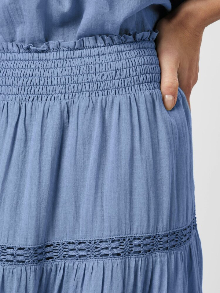 Blauwe rok met broderie en elastiek Felicia Neo Noir 