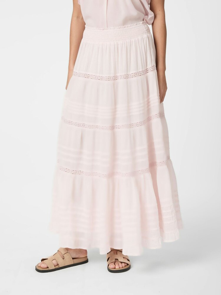 Roze rok met broderie en elastiek Felicia Neo Noir