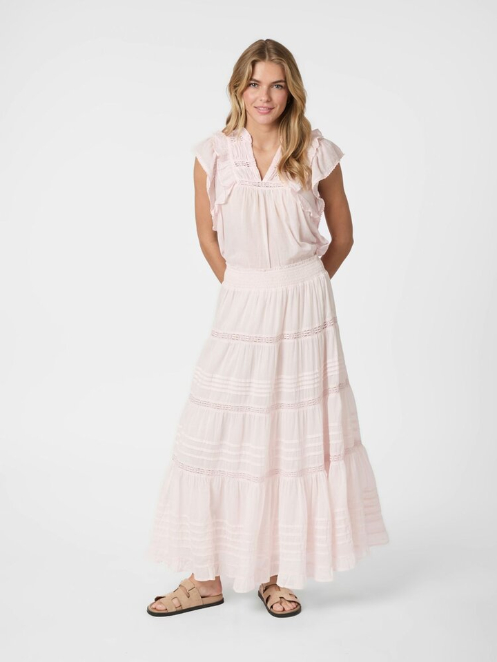 Roze rok met broderie en elastiek Felicia Neo Noir