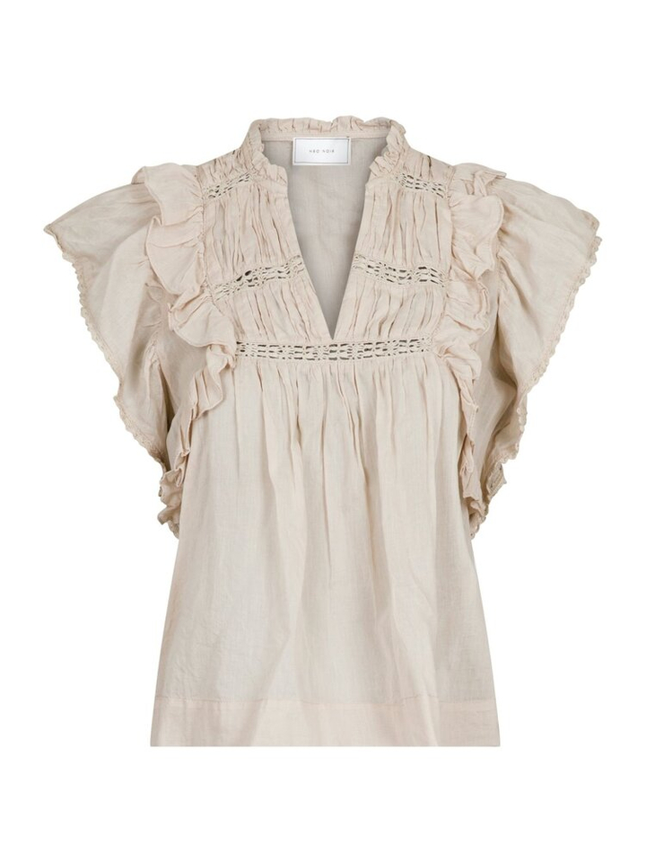 Ecru top met broderie Jayla Neo Noir 