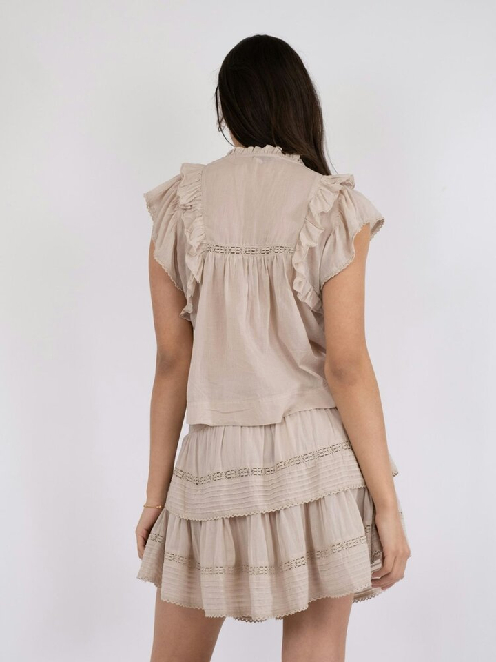 Ecru top met broderie Jayla Neo Noir 