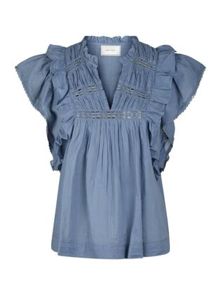 Neo Noir Blauwe top met broderie Jayla