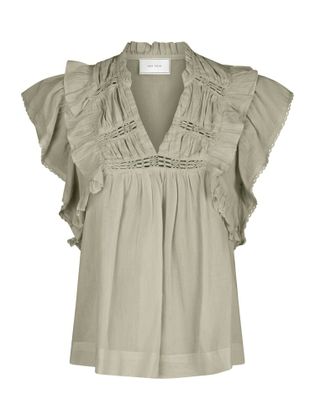 Neo Noir Kaki top met broderie Jayla