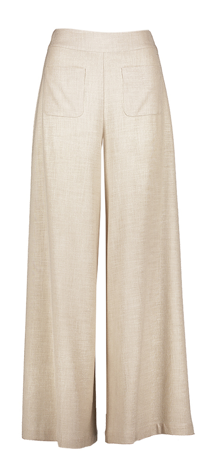 Beige broek met linnenlook Tempia Furore