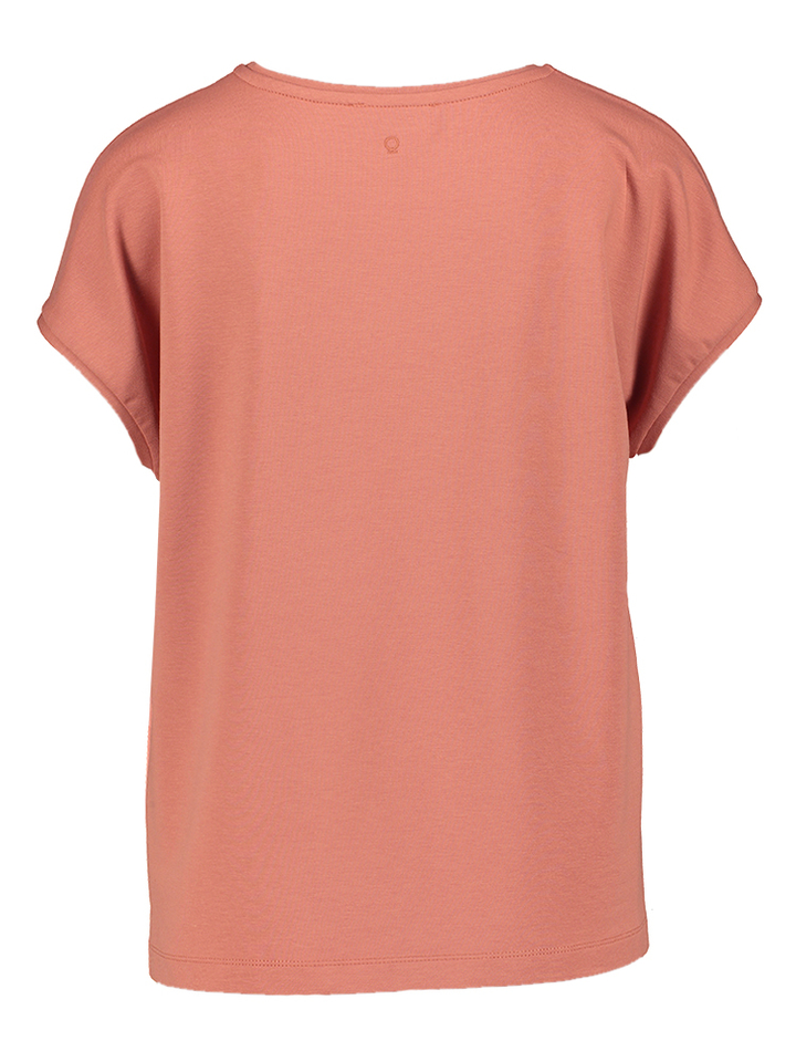 Roestkleurige T-shirt met zijden voorzijde Tomo Furore