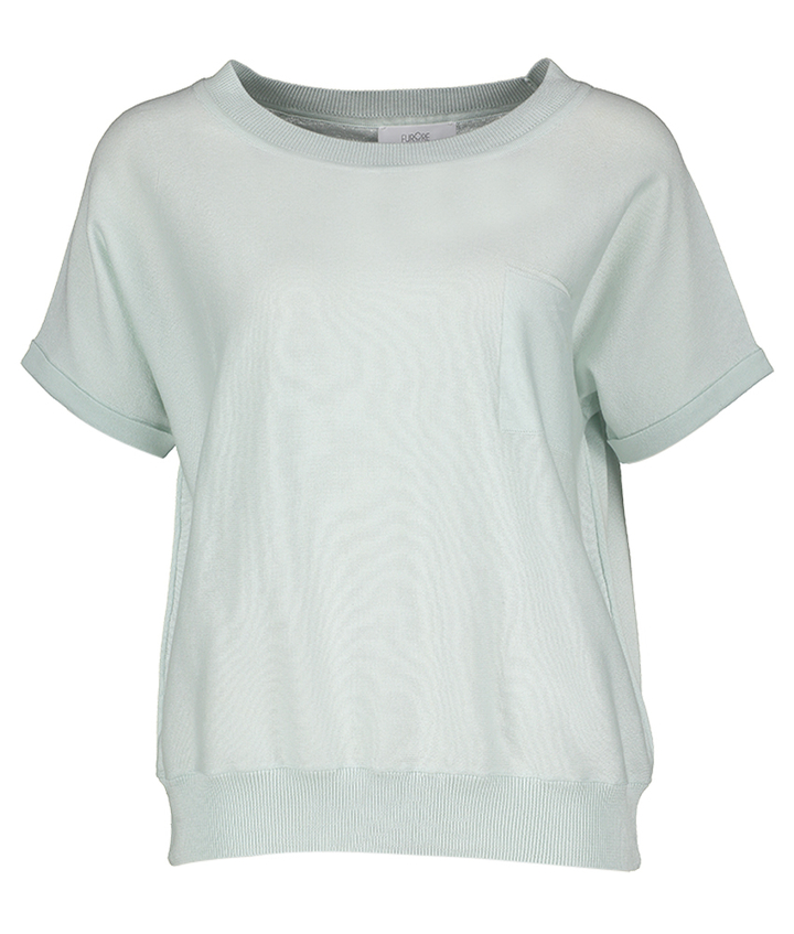 Munt groene trui met borstzakje Pieto Furore