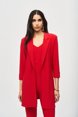 Rode lange blazer zonder sluiting Joseph Ribkoff