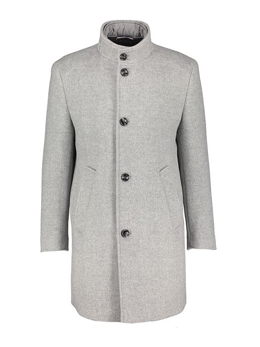 Lichtgrijze lange mantel Bugatti