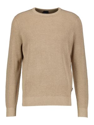 Beige trui met ronde hals en lange mouwen Bugatti