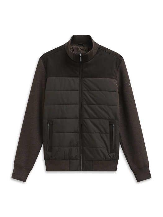 Bruine jas met een detail suede Bugatti