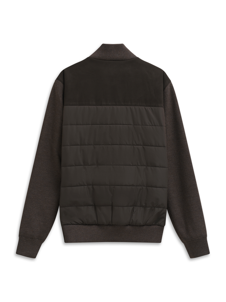 Bruine jas met een detail suede Bugatti 