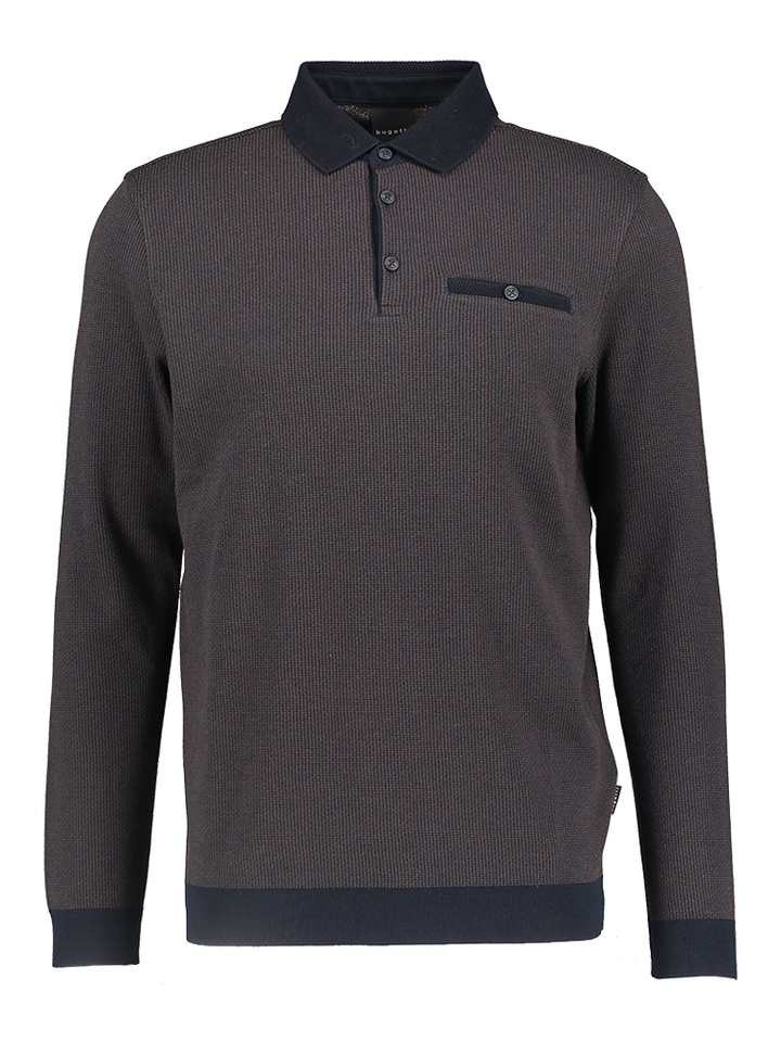 Bruine polo met lange mouwen Bugatti