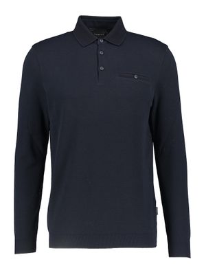Blauwe polo met lange mouwen Bugatti