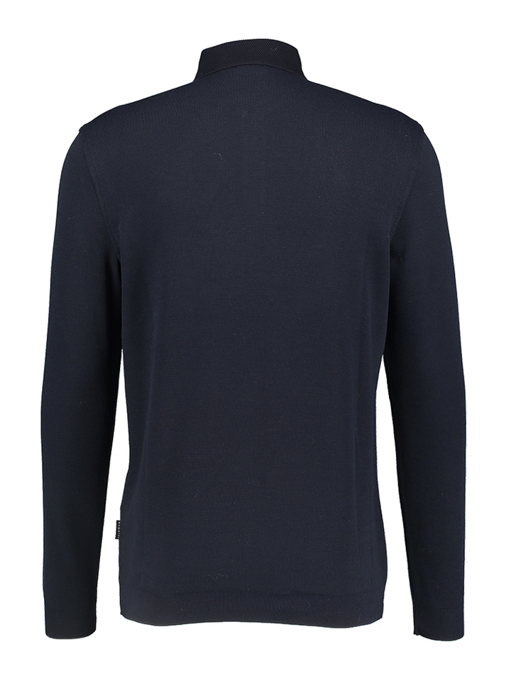 Blauwe polo met lange mouwen Bugatti