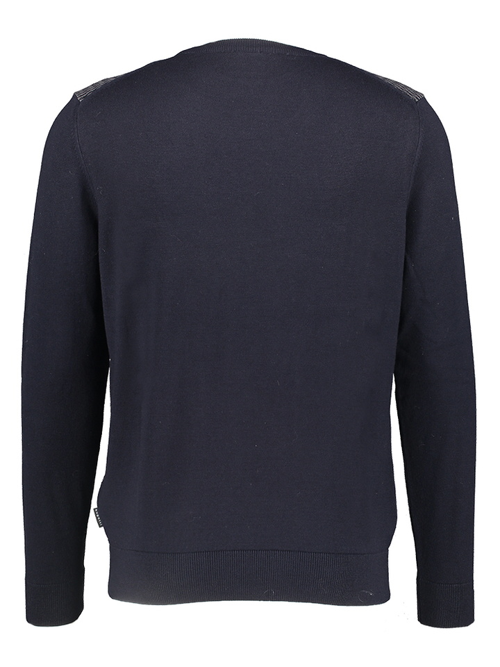 Blauwe pull met print Bugatti