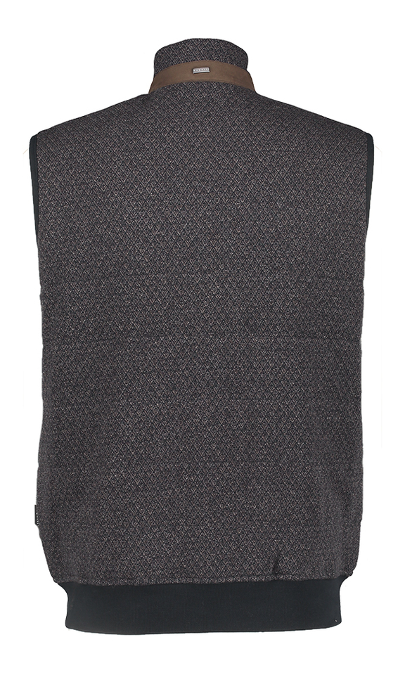 Donkerbruine bodywarmer in print Bugatti