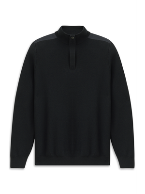 Donkerblauwe katoenen pull met korte rits Bugatti