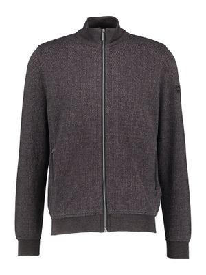 Donkerbruine gilet met rits en motief Bugatti