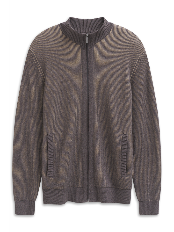 Bruinkleurige katoenen gilet met rits Bugatti