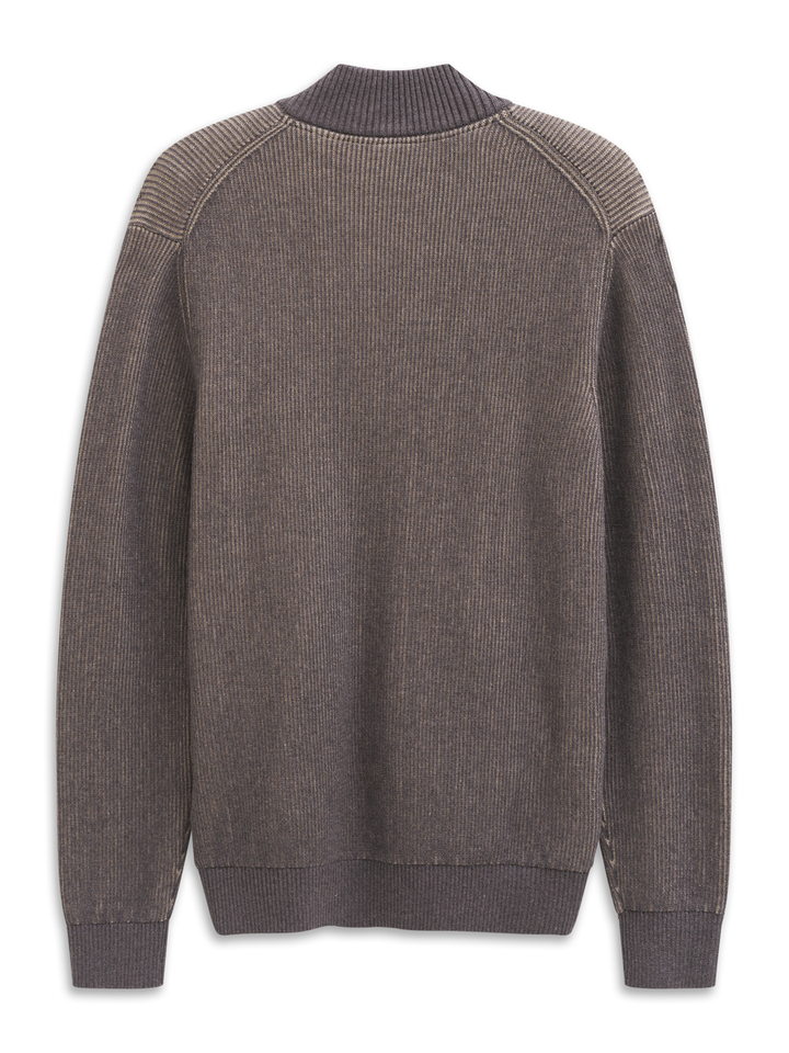 Bruinkleurige katoenen gilet met rits Bugatti