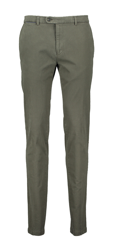 Kaki slim fit broek Bugatti