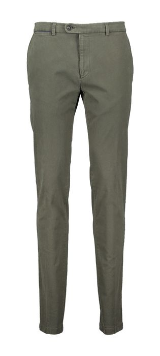 Kaki slim fit broek Bugatti