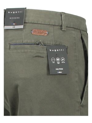 Kaki slim fit broek Bugatti