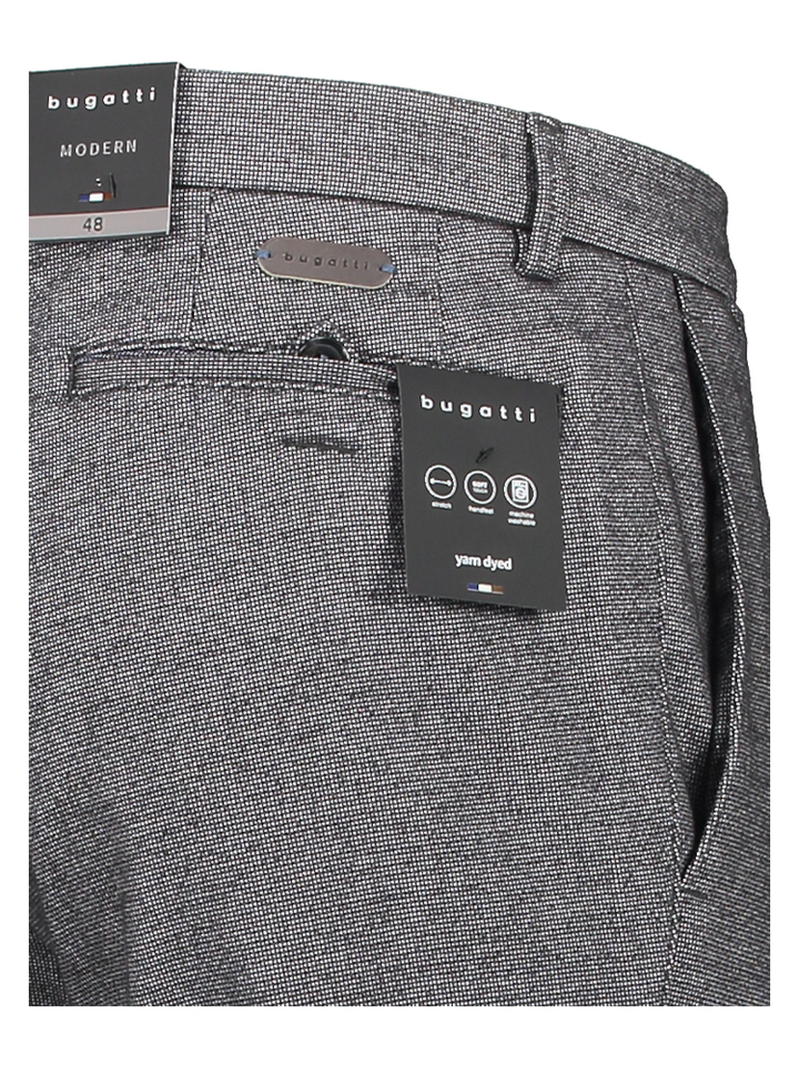 Grijze modern fit broek met stretch Bugatti 