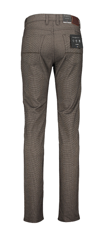 Bruine gespikkelde slim fit broek Bugatti 