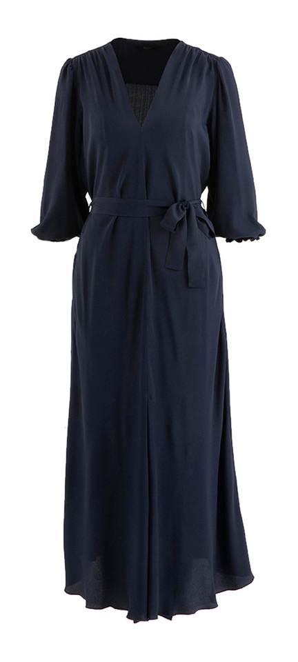 Marineblauw zijde kleed AB Seventy