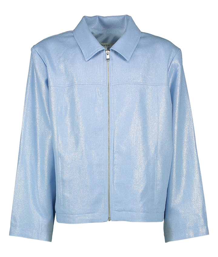 Blauwe vest met glitterdraad Rosette Blue Bay