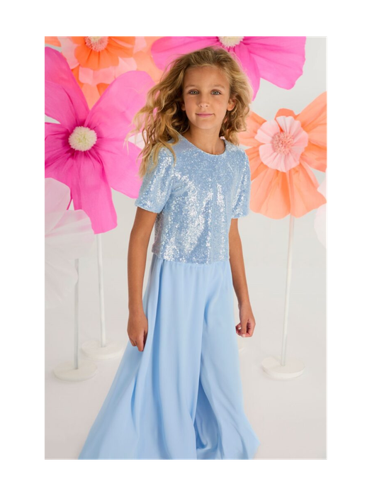 Blauwe glitter bloes Viv Blue Bay