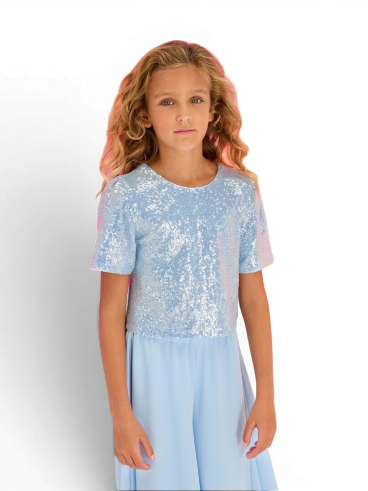 Blauwe glitter bloes Viv Blue Bay