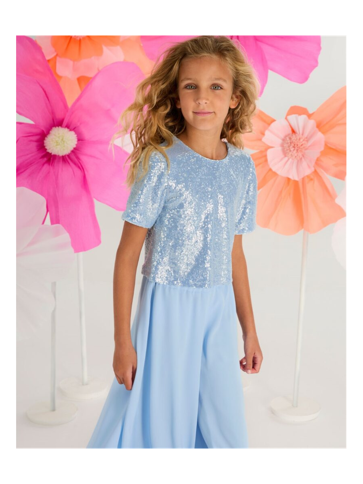 Blauwe glitter bloes Viv Blue Bay