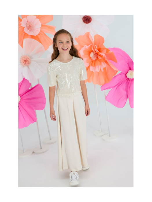 Goudkleurige wijde broek Trudy Blue Bay